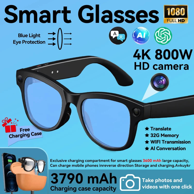 AI Smart Glasses with Camera | Bluetooth, Translation & Audio | Braviixx