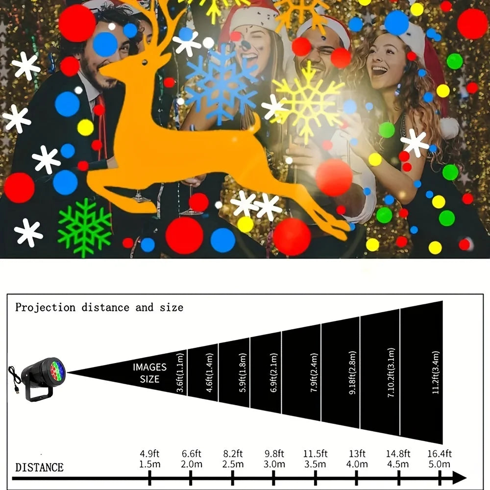 Christmas LED Projector | 16 Festive Patterns & USB Power | Braviixx
