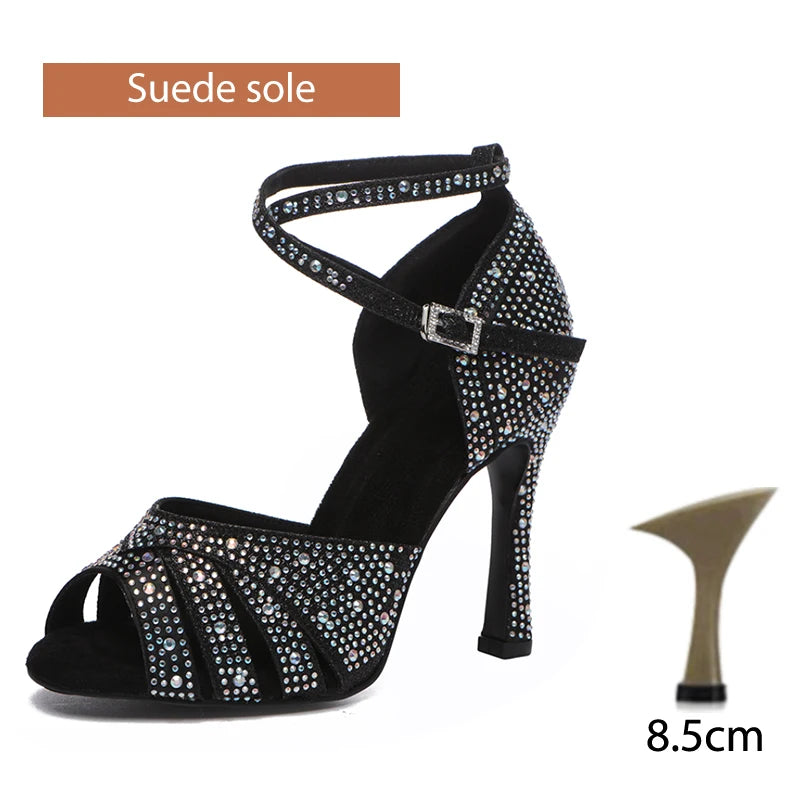 Women's Rhinestone Latin Dance Heels | Braviixx