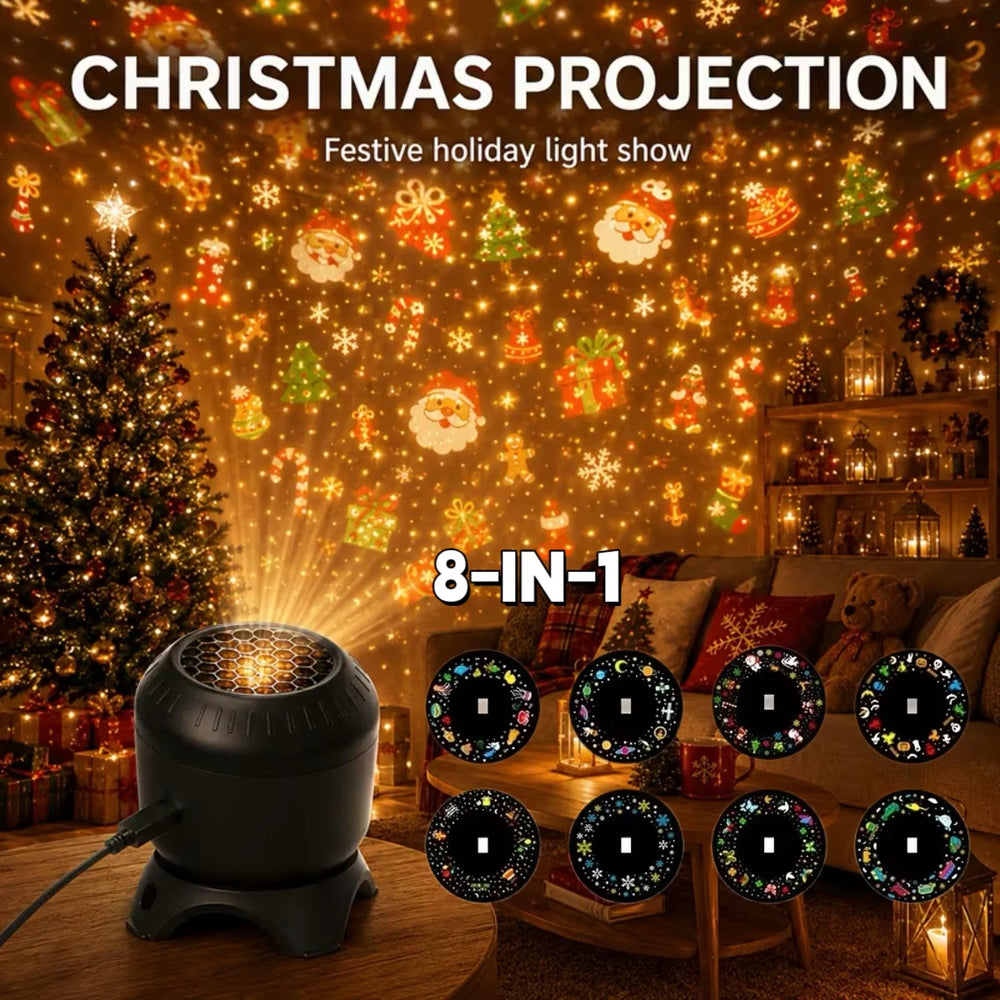 8-in-1 Projection Lamp | Holiday & Ocean Themes | Braviixx