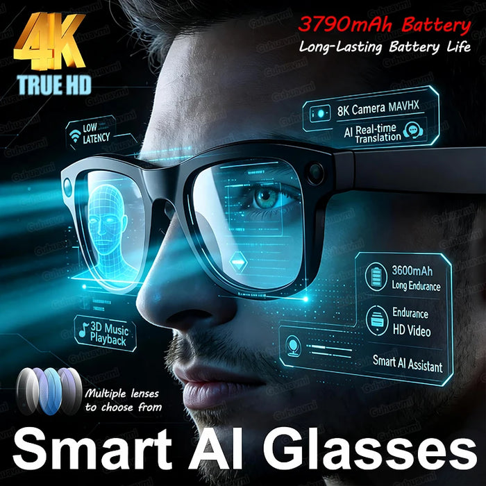AI Smart Glasses with Camera | Bluetooth, Translation & Audio | Braviixx