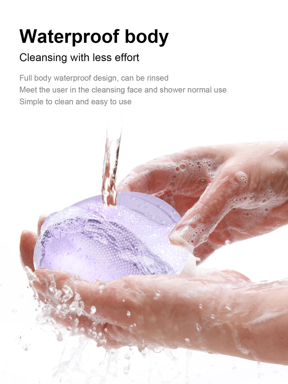 Facial Cleansing Brush Made with Ultra Hygienic Soft Silicone, Waterproof Sonic Vibrating Face Brush for Deep Cleansing, Gentle