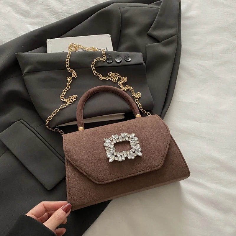 Embellished Mini Handbag | Top Handle & Chain Strap | Braviixx