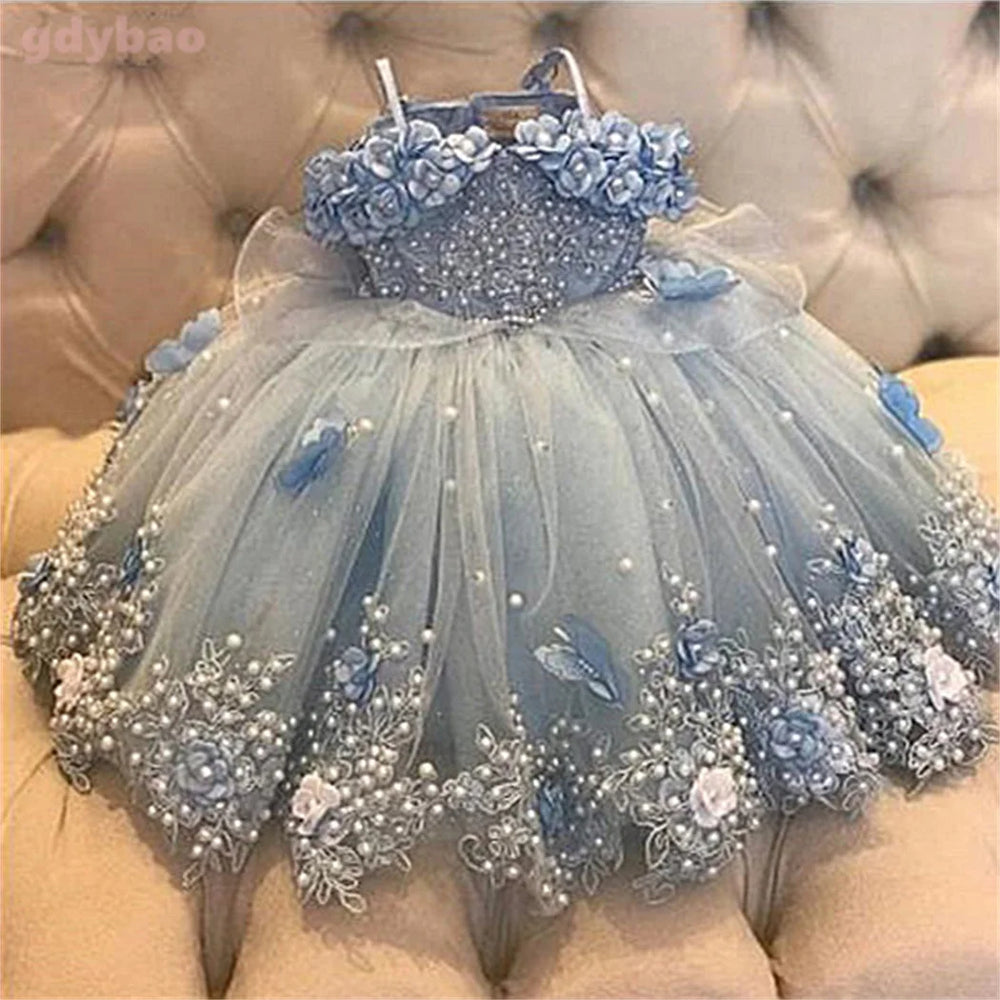 Girls' Lace Flower Girl Ball Gown | Sleeveless Party Dress | 3M–Child 14 | Braviixx