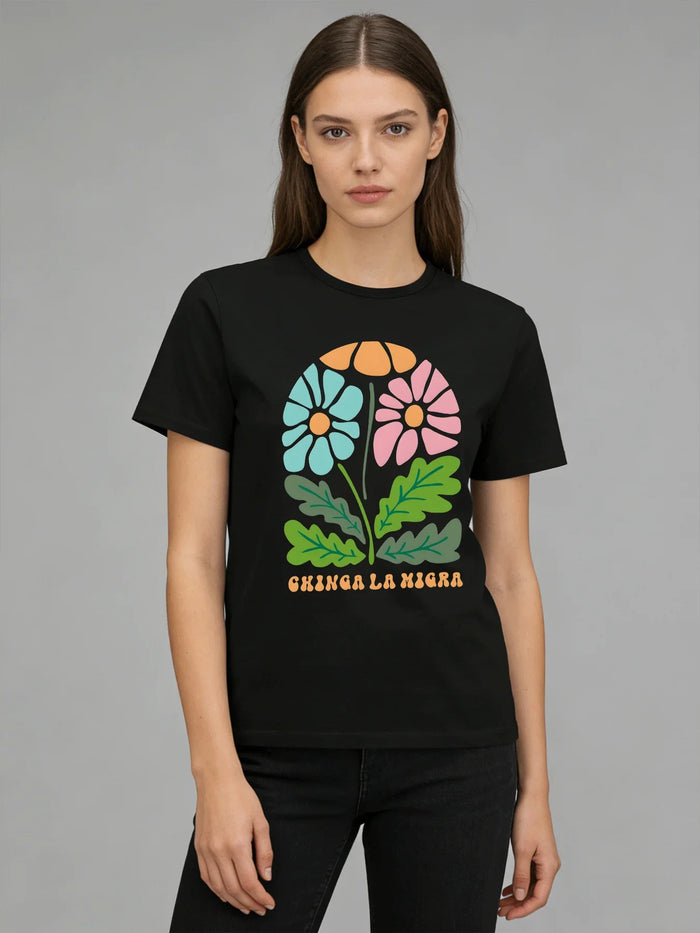 Women's Retro Floral Daisy Print T-Shirt | 7 Colors | S–XXL