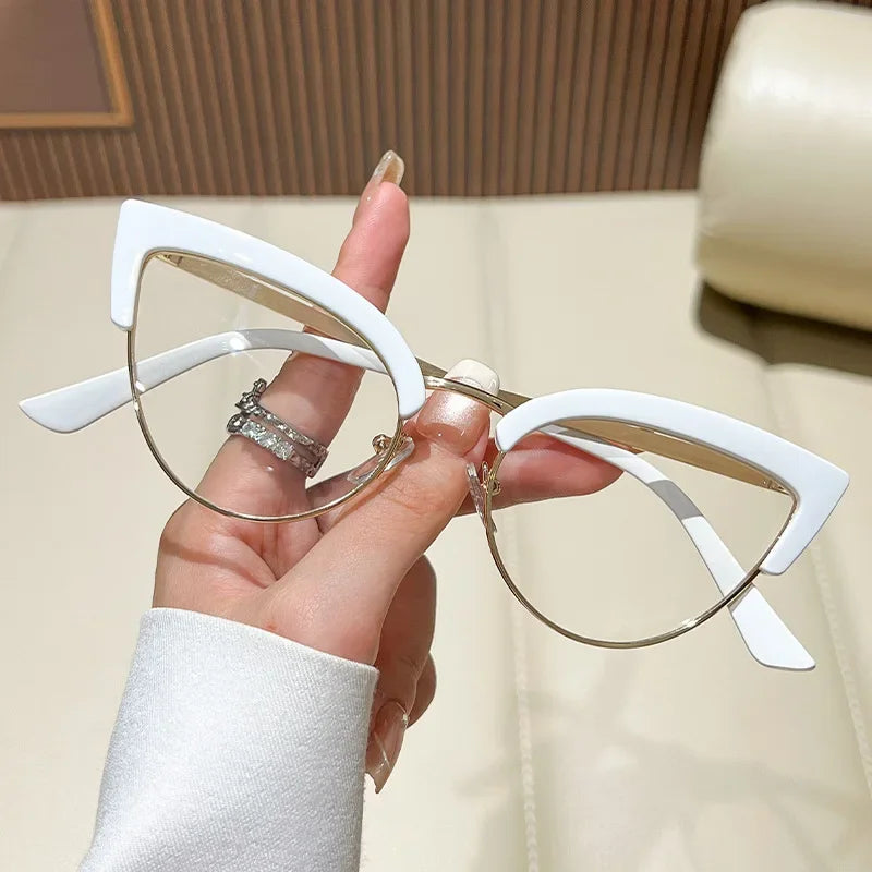 Women's Cat Eye Reading Glasses | Blue Light Blocking · HD Clear · Half-Rim | 5 Colours · 0 to +4.00 | Braviixx