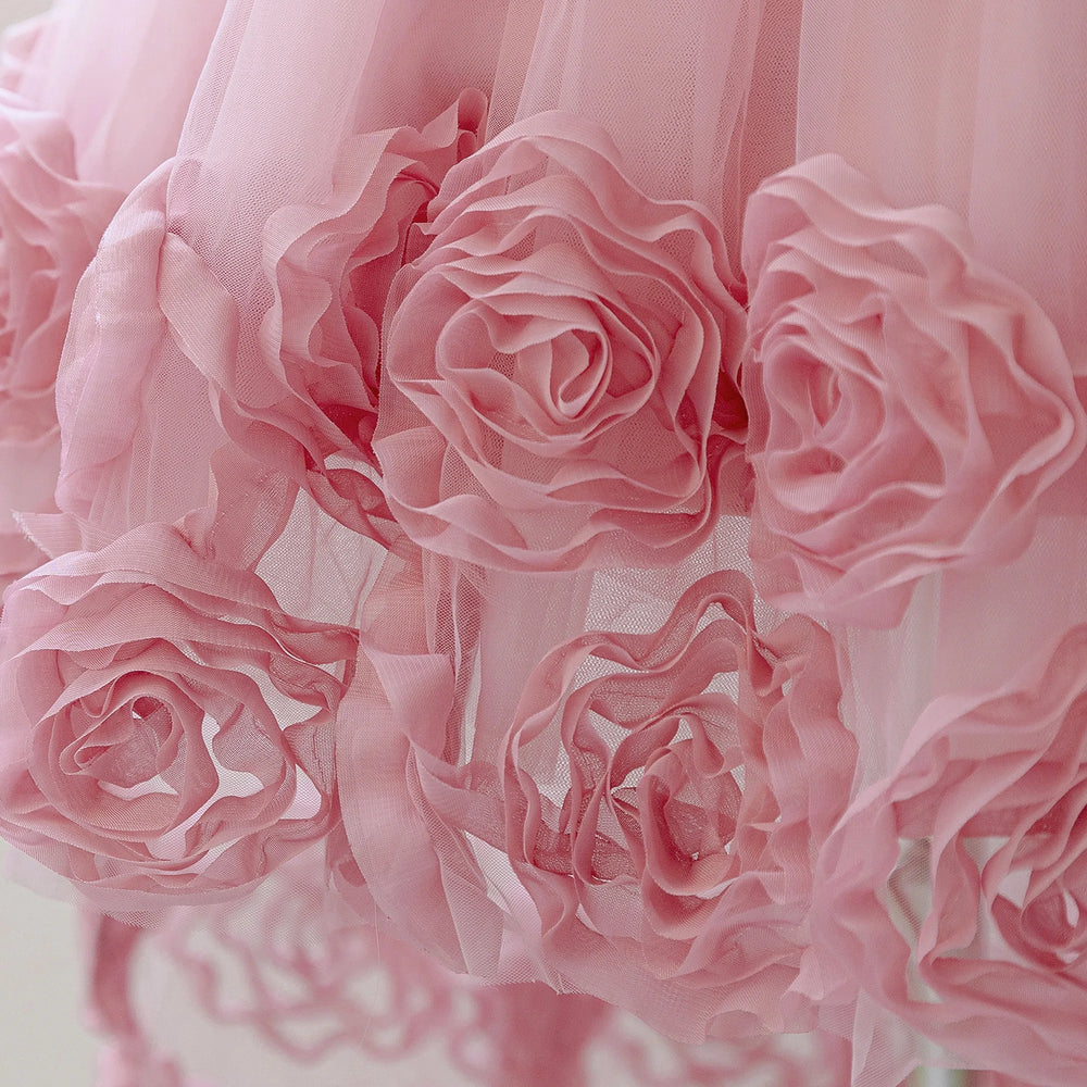 Girls Appliqué Tulle Ball Gown | Sleeveless Princess Party Dress for Wedding, Birthday & Prom