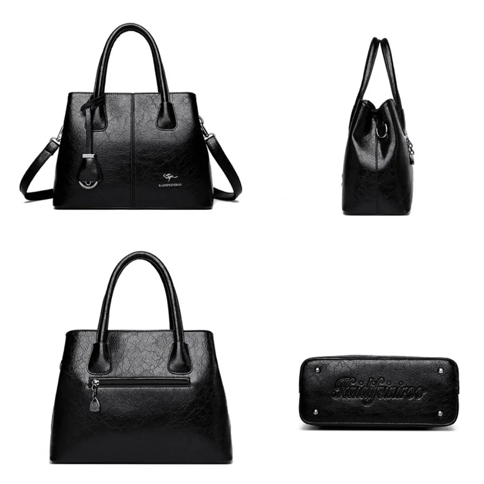 Textured Tote Bag | Top Handles & Shoulder Strap | Braviixx
