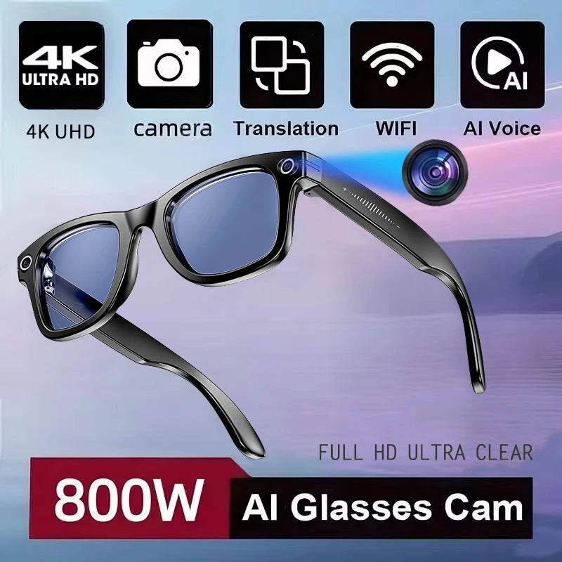 800W AI Camera Smart Glasses with Color-Changing Lenses | Braviixx