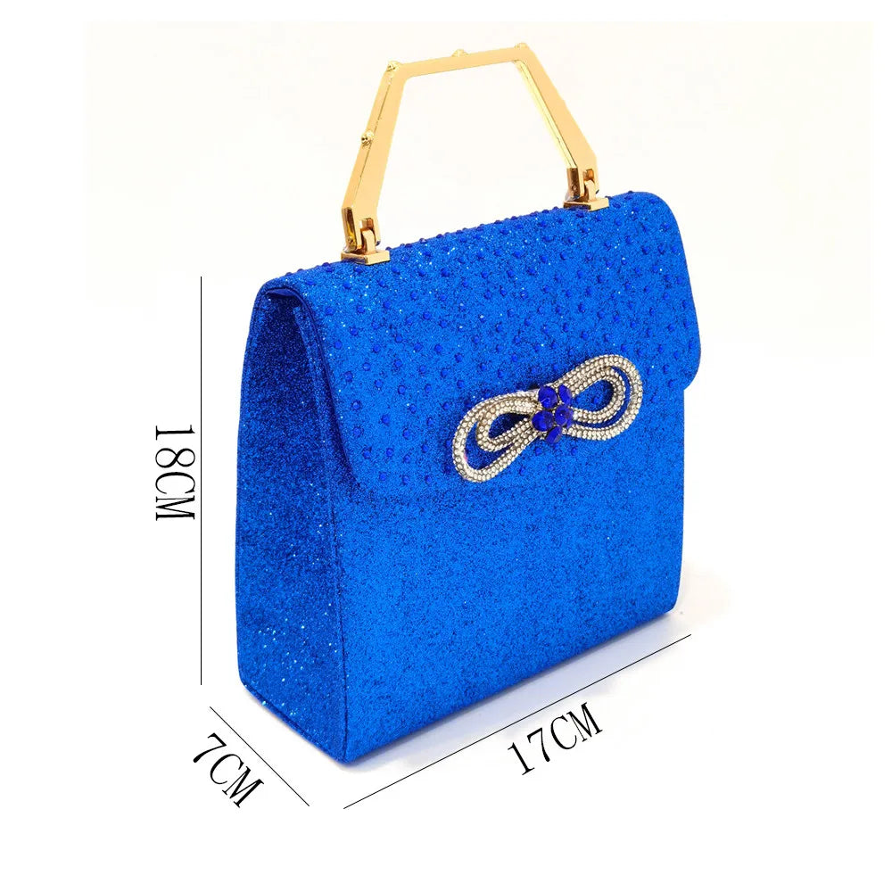 Women's Diamond Bow Evening Minaudière Bag