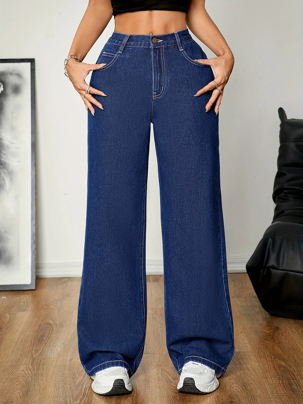 Wide Leg Jeans Women High Waist Pants Washed Distressed Denim Trousers Streetwear Y2k Female Vintage Denims Floor Length 2026