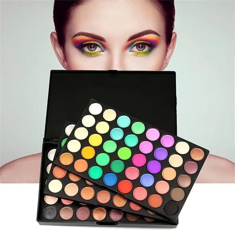 120 Color Eye Makeup,3-in-1 Eyeshadow Palette,Matte Shimmer Highly Pigmented Long Lasting Waterproof Eye Shadow for Festival