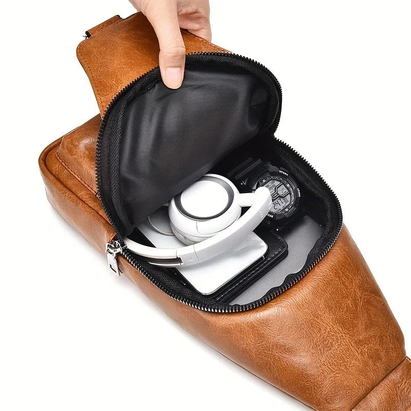 Vintage-Style Sling Bag | Faux Leather & Adjustable Strap | Braviixx