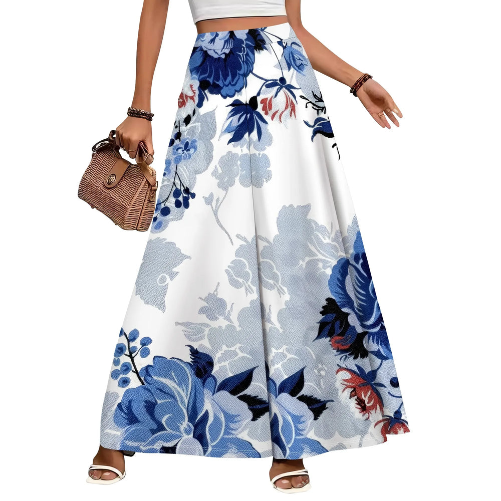 Womens 2025 Trendy High Waisted Wide Leg Pants Summer Casual Palazzo Pants Flowy Beach Trousers with Pockets