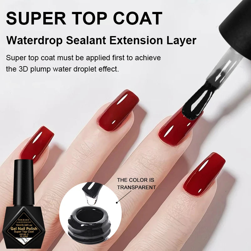 Clear Gel Nail Top Coat, 10ml | Braviixx