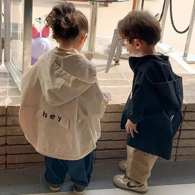 Kids’ Letter-Print Hooded Jacket | Braviixx
