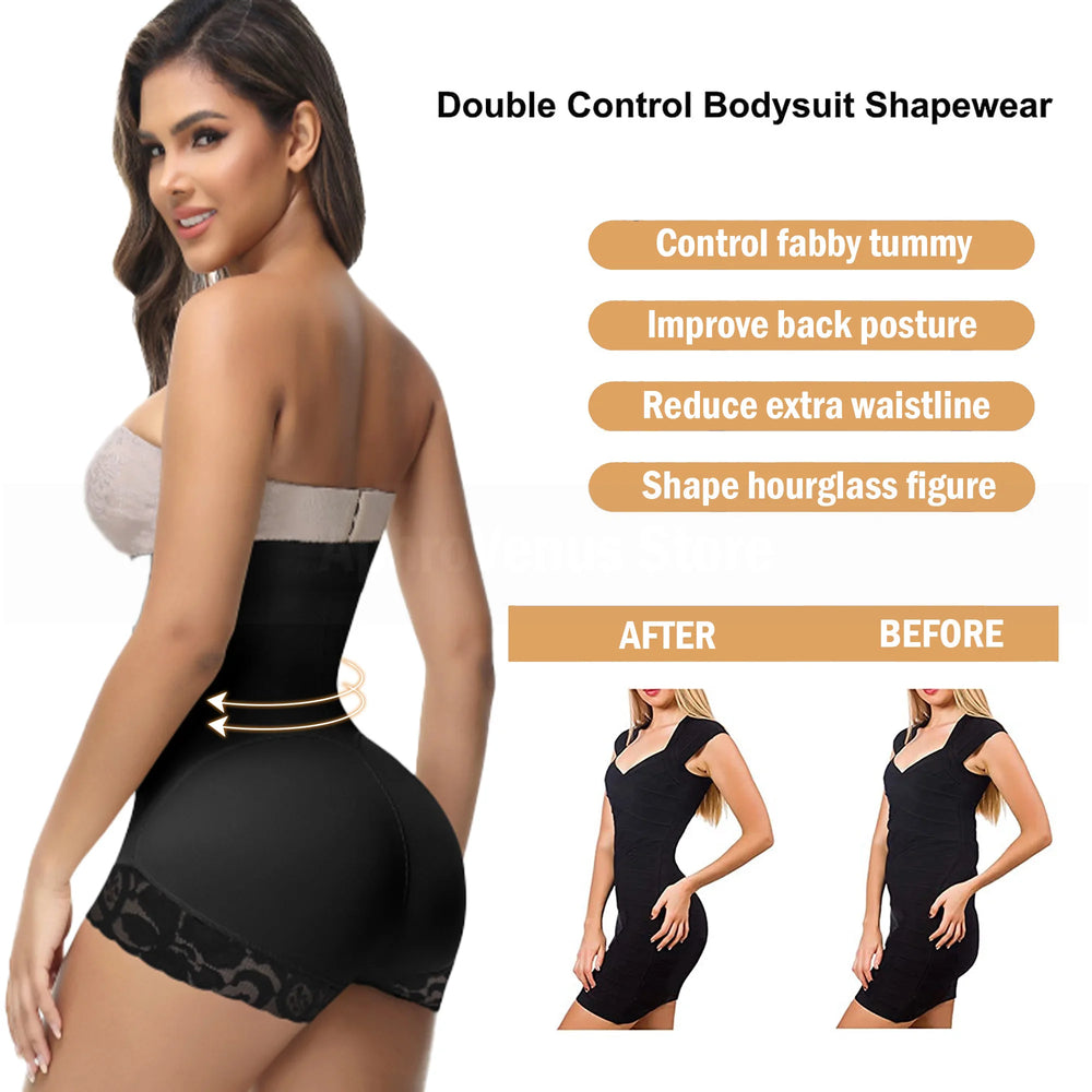 Colombian Faja Open-Bust Bodysuit | Lace Detail | Braviixx