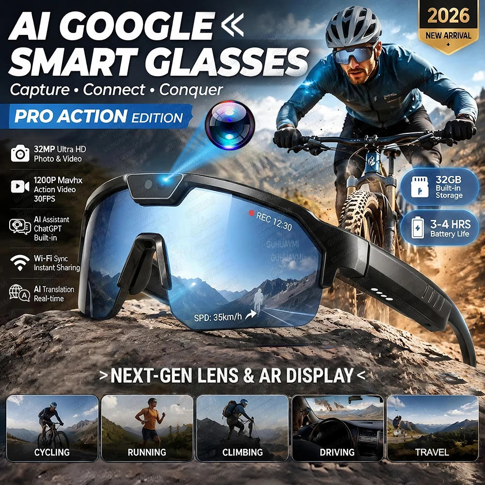 AI Camera Smart Glasses with Bluetooth Audio | Braviixx