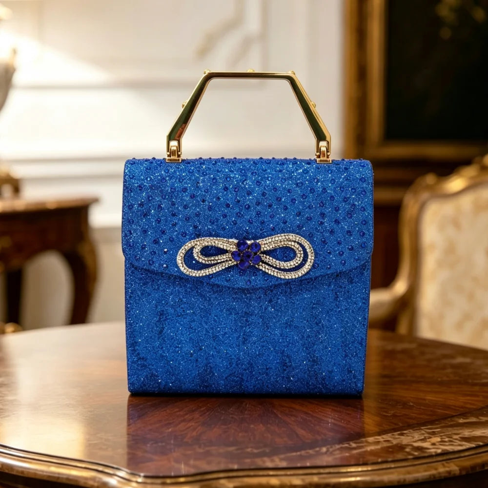 Women's Diamond Bow Evening Minaudière Bag
