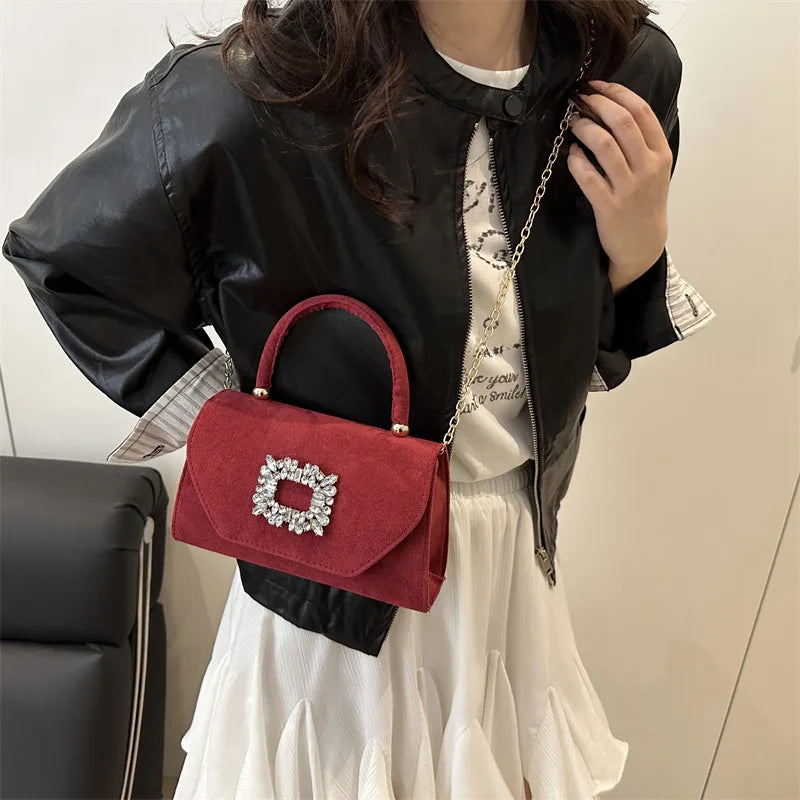 Embellished Mini Handbag | Top Handle & Chain Strap | Braviixx