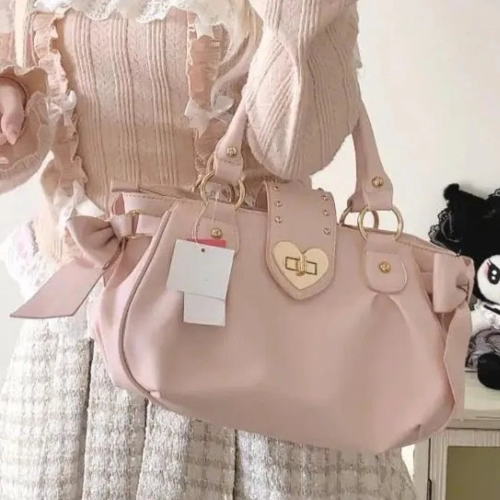 Bow-Detail Handbag | Heart Hardware & Mini Bow Design Options | Braviixx