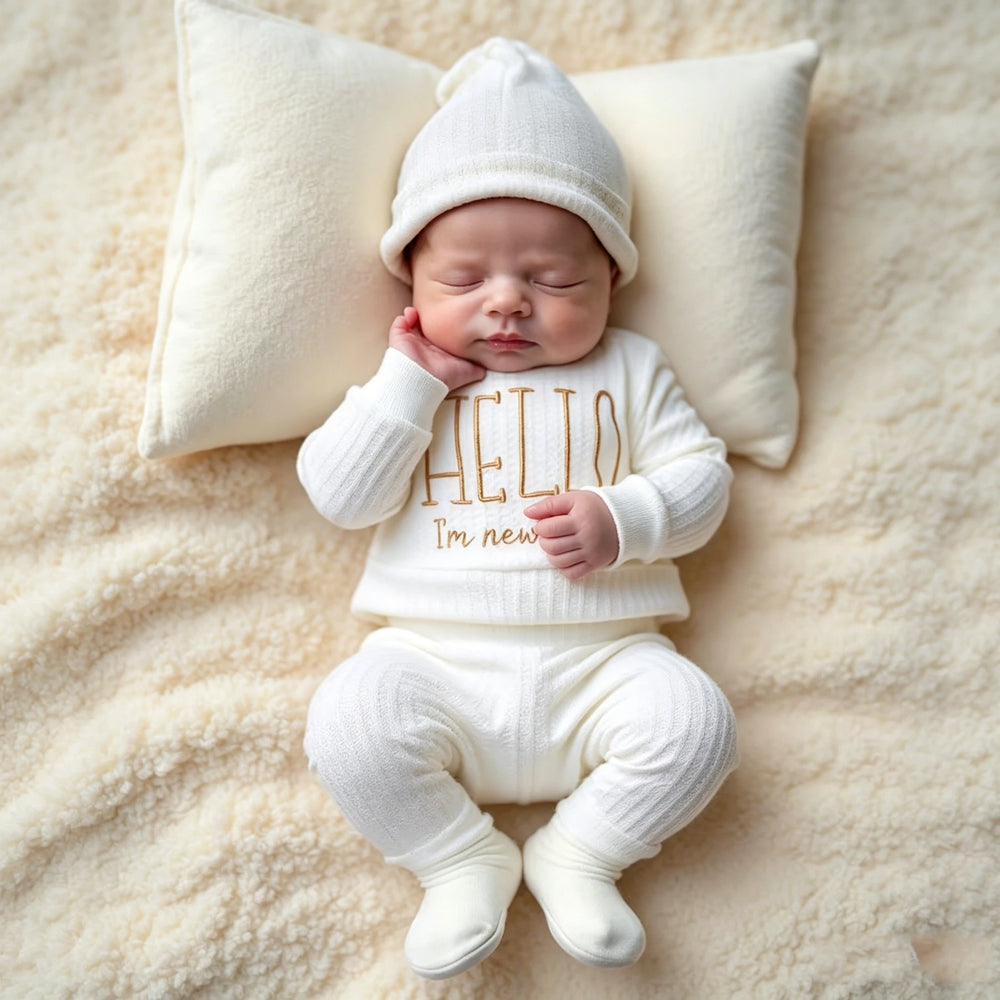 “Hello” Newborn Photo Romper | Braviixx