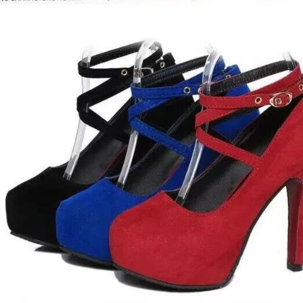 Women's Cross-Strap Platform Pumps | High Heel Dress Shoes | Braviixx