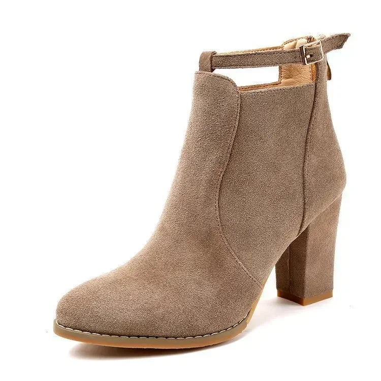Ankle Boots | Buckle Strap & Block Heel | Braviixx