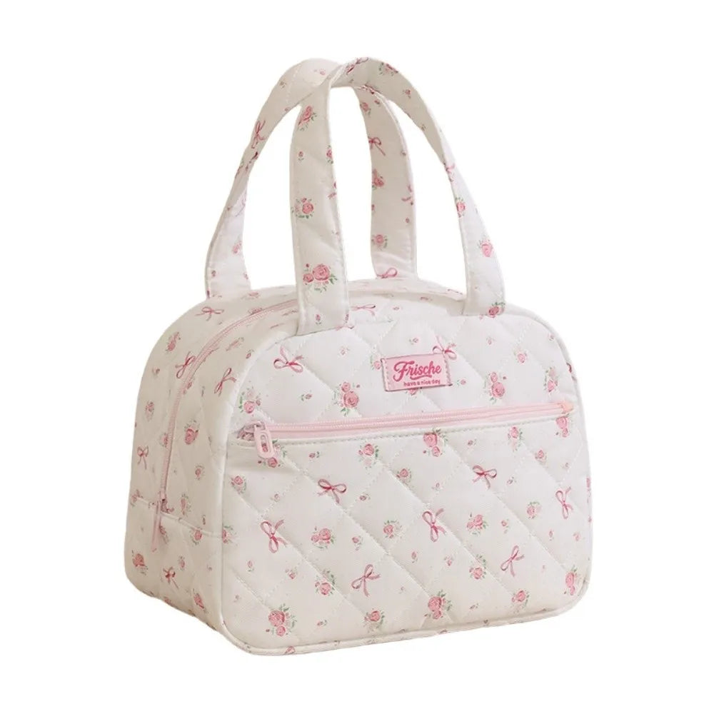 Quilted Lunch Tote Bag | Zip Pocket & Printed Designs | Braviixx