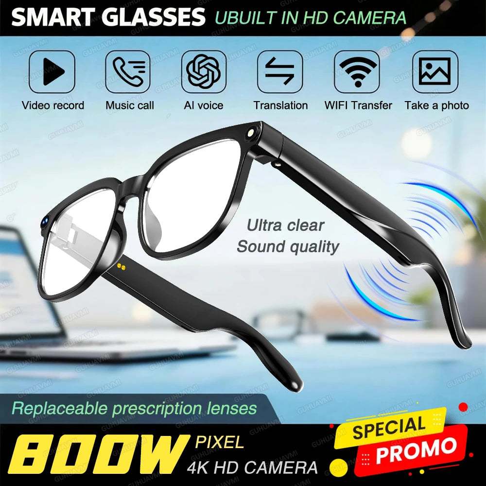 8MP AI Camera Smart Glasses with Bluetooth Audio | Braviixx