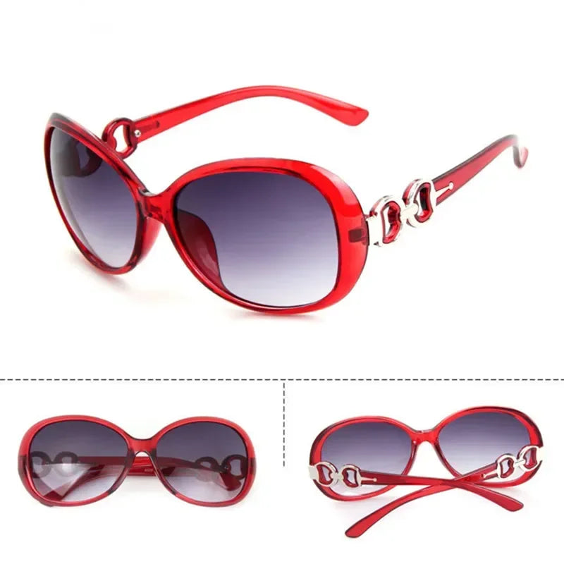 Women's Oversized Oval Luxury Sunglasses | UV400 · Gradient Lens · Silver Chain Hinge | 4 Colours | Braviixx