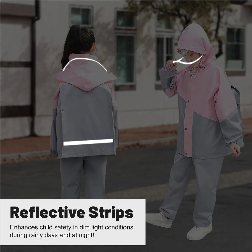 Kids’ Hooded Zip-Front Raincoat | Braviixx