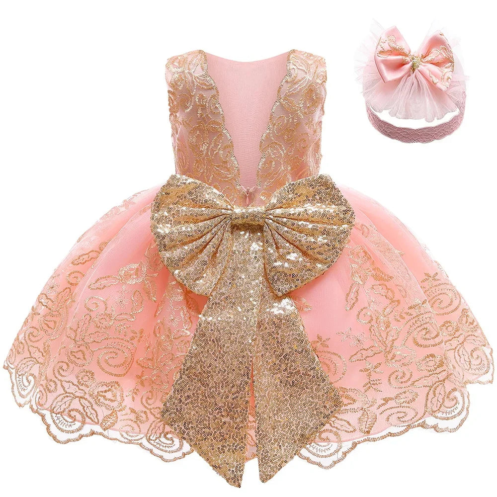 Baby Girls Princess Party Dress | Sleeveless Bow Ball Gown | 3M–24M | Braviixx