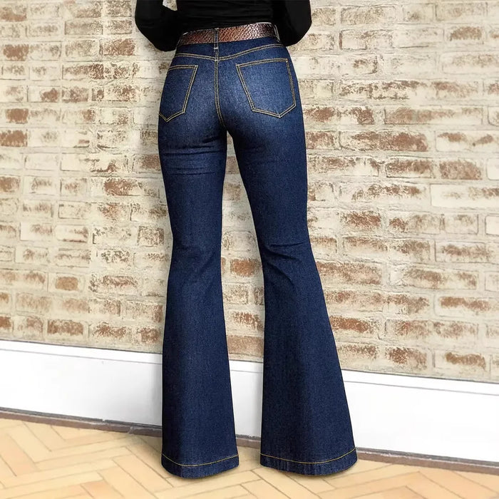 Women Jeans Denim Pant Vintage Flare Pants Y2k Streetwear Slim Fit High Waist Straight Trousers Elegant Splice Work Casual 2026