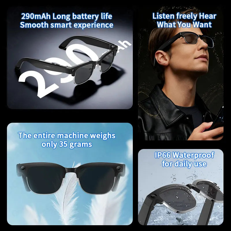 AI Color-Changing Camera Smart Glasses with Bluetooth Calling | Braviixx