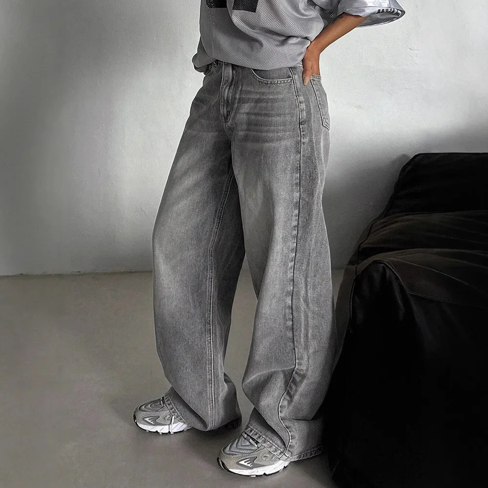 Casual Straight 2026 Retro Jeans for Women Loose Spring and Autumn Long Drape High Waist Fashionable New Pants Wide Legs