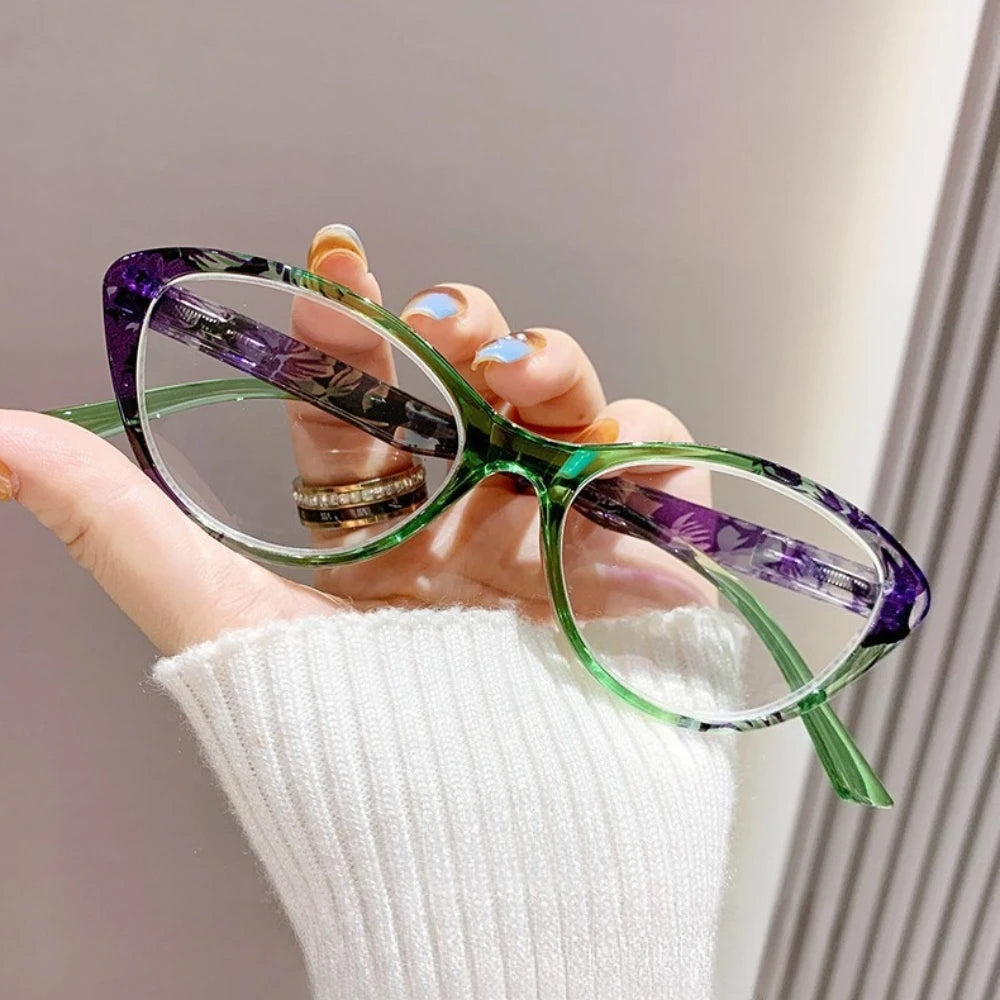 Winful Cat Eye Reading Glasses | Blue Light Blocking · Clear Lens · Floral Frame | +1.00 to +4.00 | Braviixx
