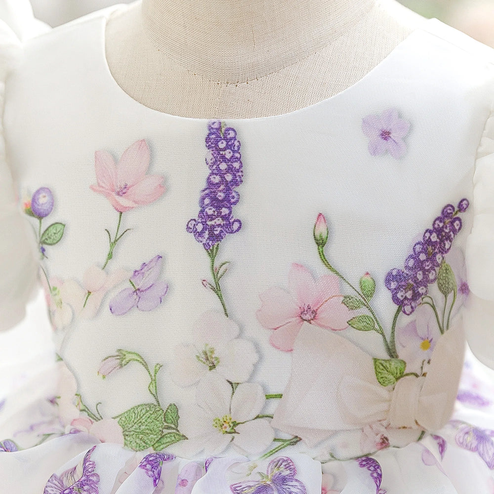 Toddler Baptism Party Baby Girls Dress Elegant Flower 1st Birthday Wedding Princess Dress Girl Christening Bridesmaids Prom Gown