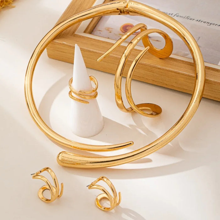 Geometric Necklace, Earrings, Ring & Bracelet Set | Braviixx