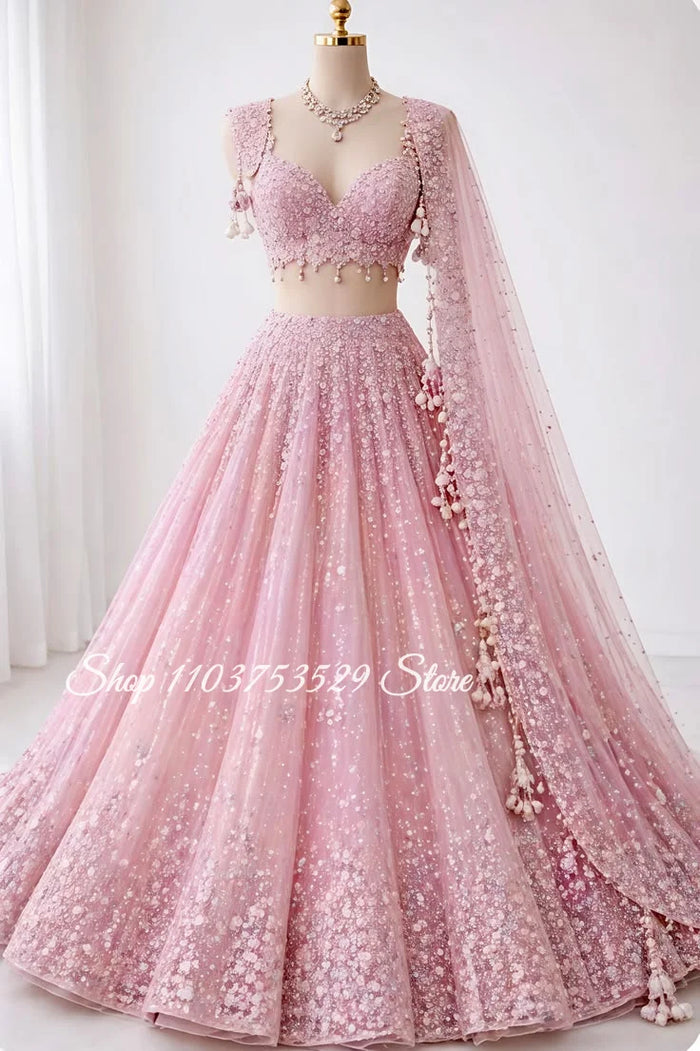 Beaded Bridal Gown | Sleeveless A-Line & Chapel Train | Braviixx