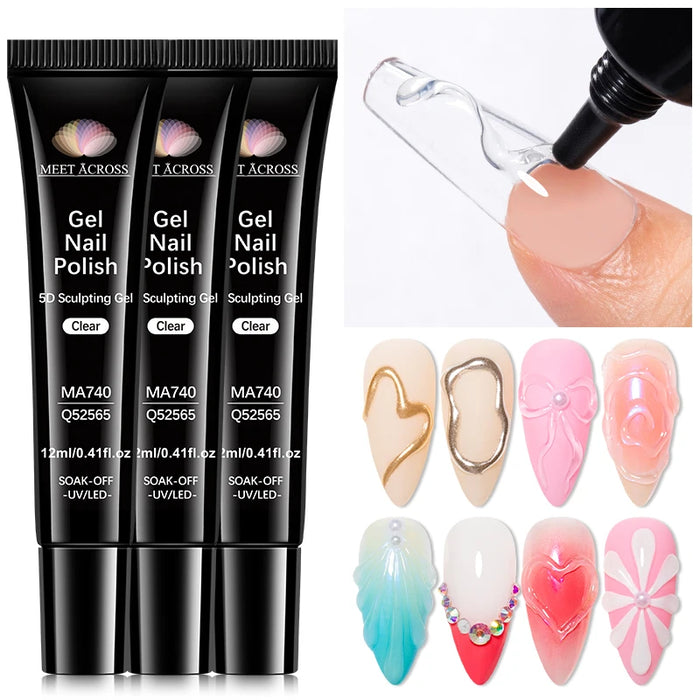 5D 3D Sculpting Nail Art Gel | 1, 2 or 3-Piece Options | Braviixx