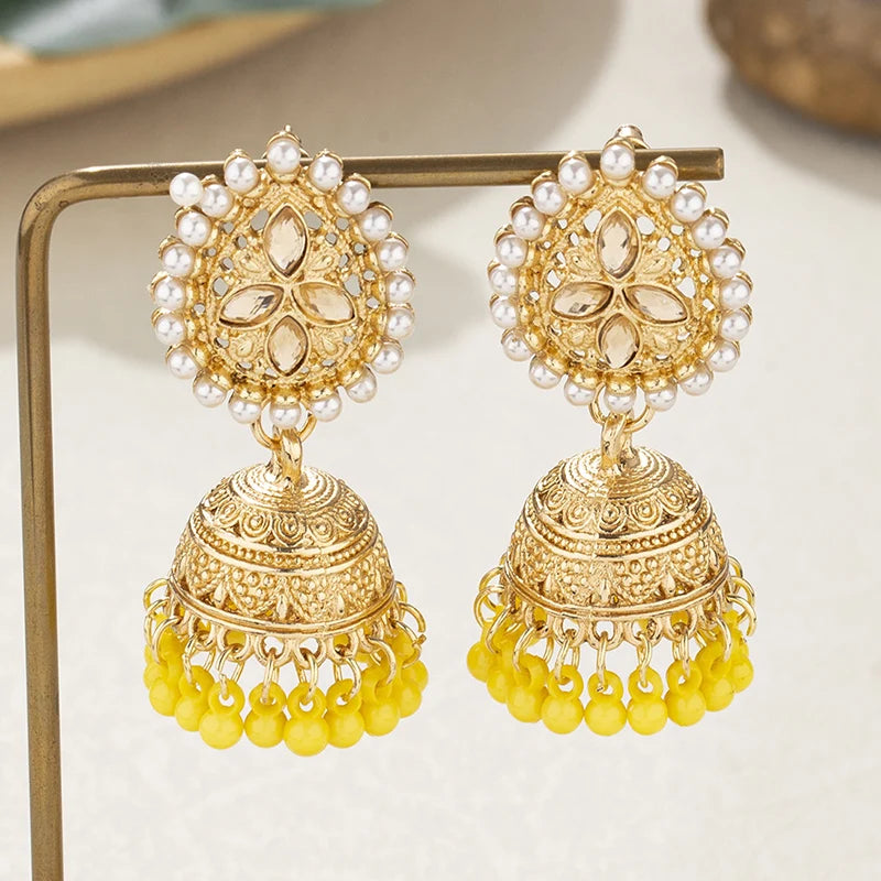 Jhumka Earrings | Teardrop & Bead Fringe | Braviixx