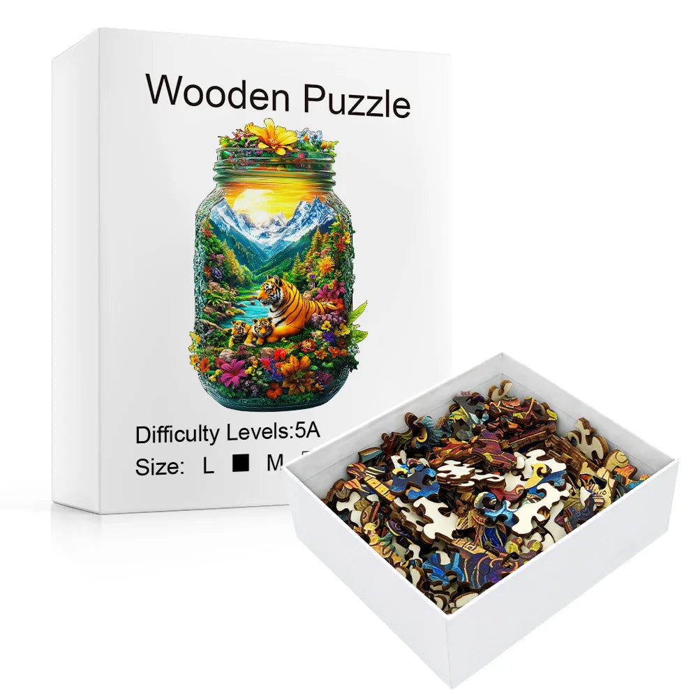 Tiger Garden Wooden Jigsaw Puzzle | Braviixx