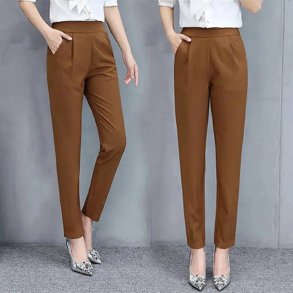2026 Woman Suit Pants Elegant High Waist Pencil Pants OL Skinny Trousers Temperament Commuting Nine Point Harem Pants 90%