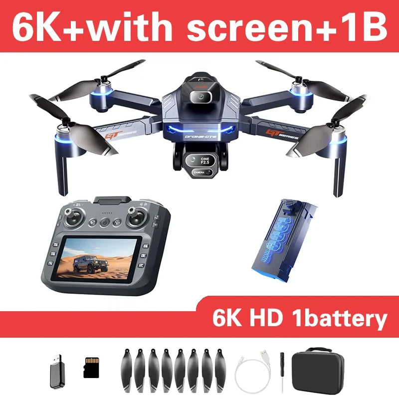 GPS Camera Drone with Screen Remote | 4K/6K/8K HD Foldable Quadcopter | Braviixx