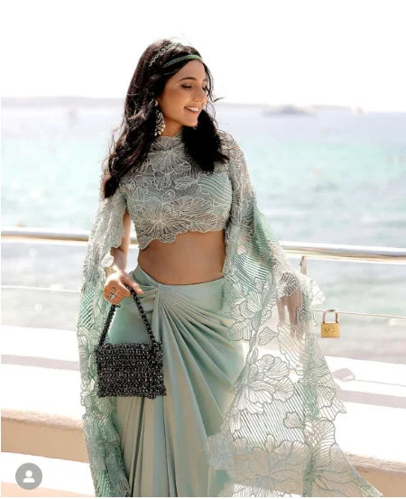 Lace Blouse & Draped Saree Set | Two-Piece Occasion Wear | Braviixx