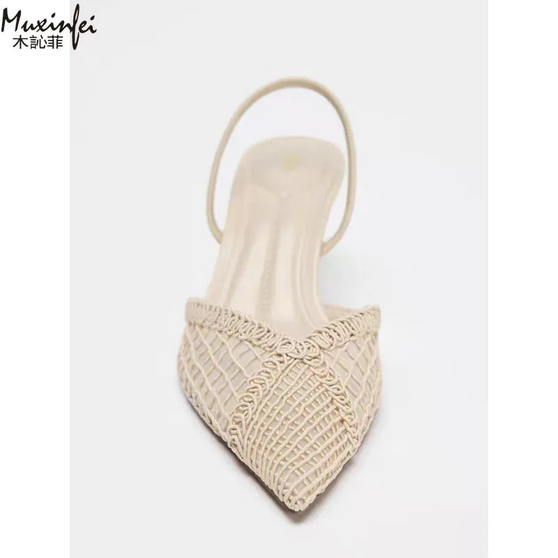 Women's Mesh Slingback Pumps | Pointed Toe & Slim Heel | Braviixx