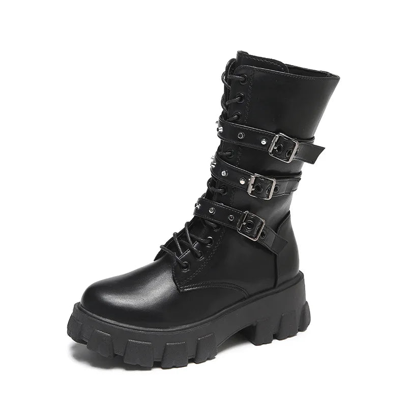 Combat Boots | Triple Buckle & Chunky Sole | Braviixx