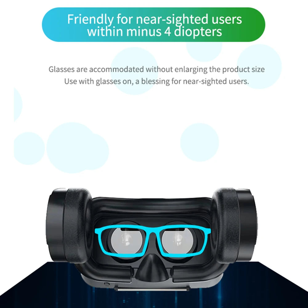 3D VR Headset with Bluetooth Headphones | Virtual Reality Glasses with Controller Bundles | Braviixx