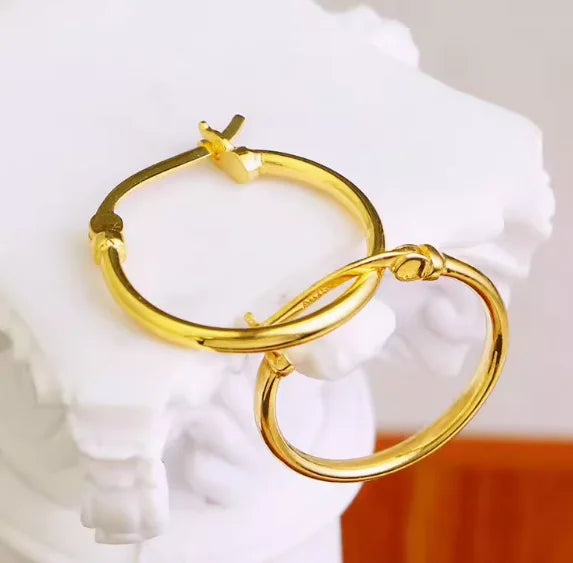 18k gold earrings for women fine gold hoop earrings 13mm